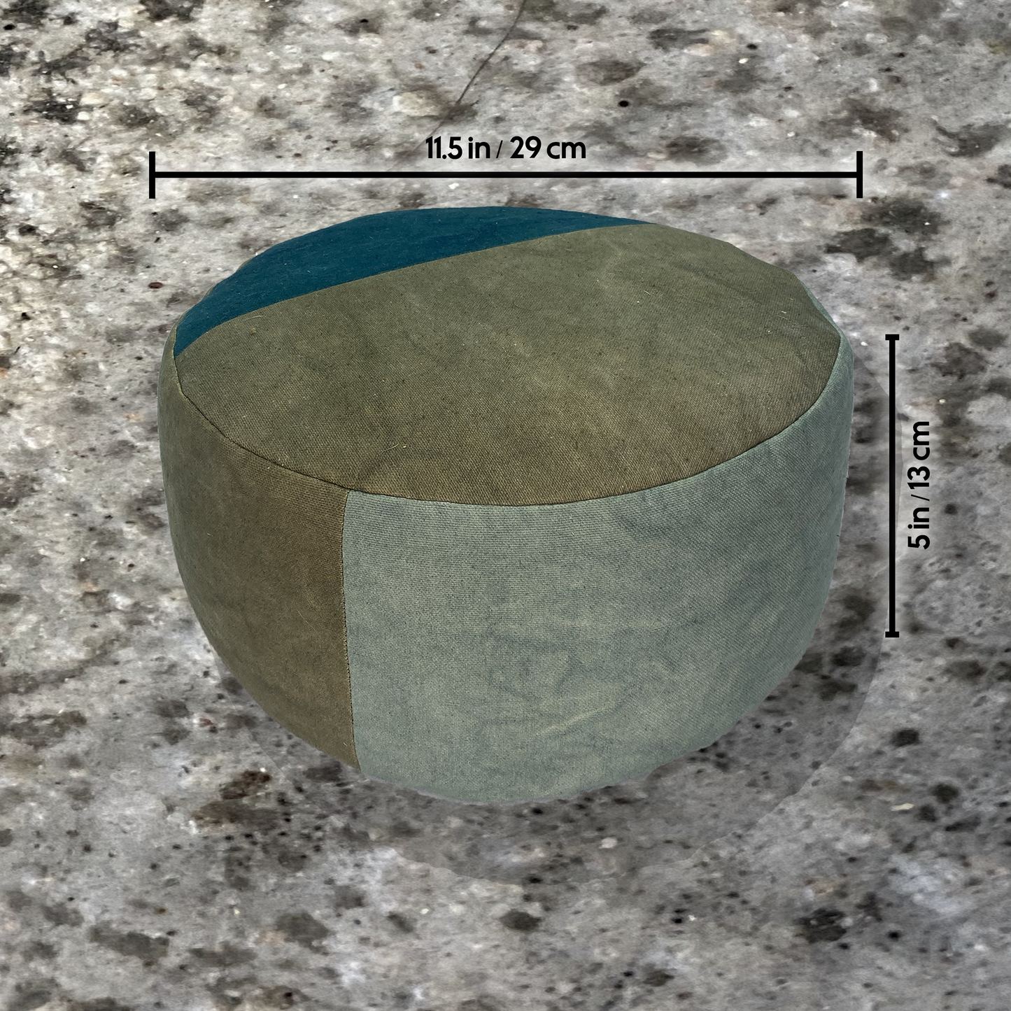 Buckwheat Hull Cushion - Color Spread - Teal+Khaki+Grey