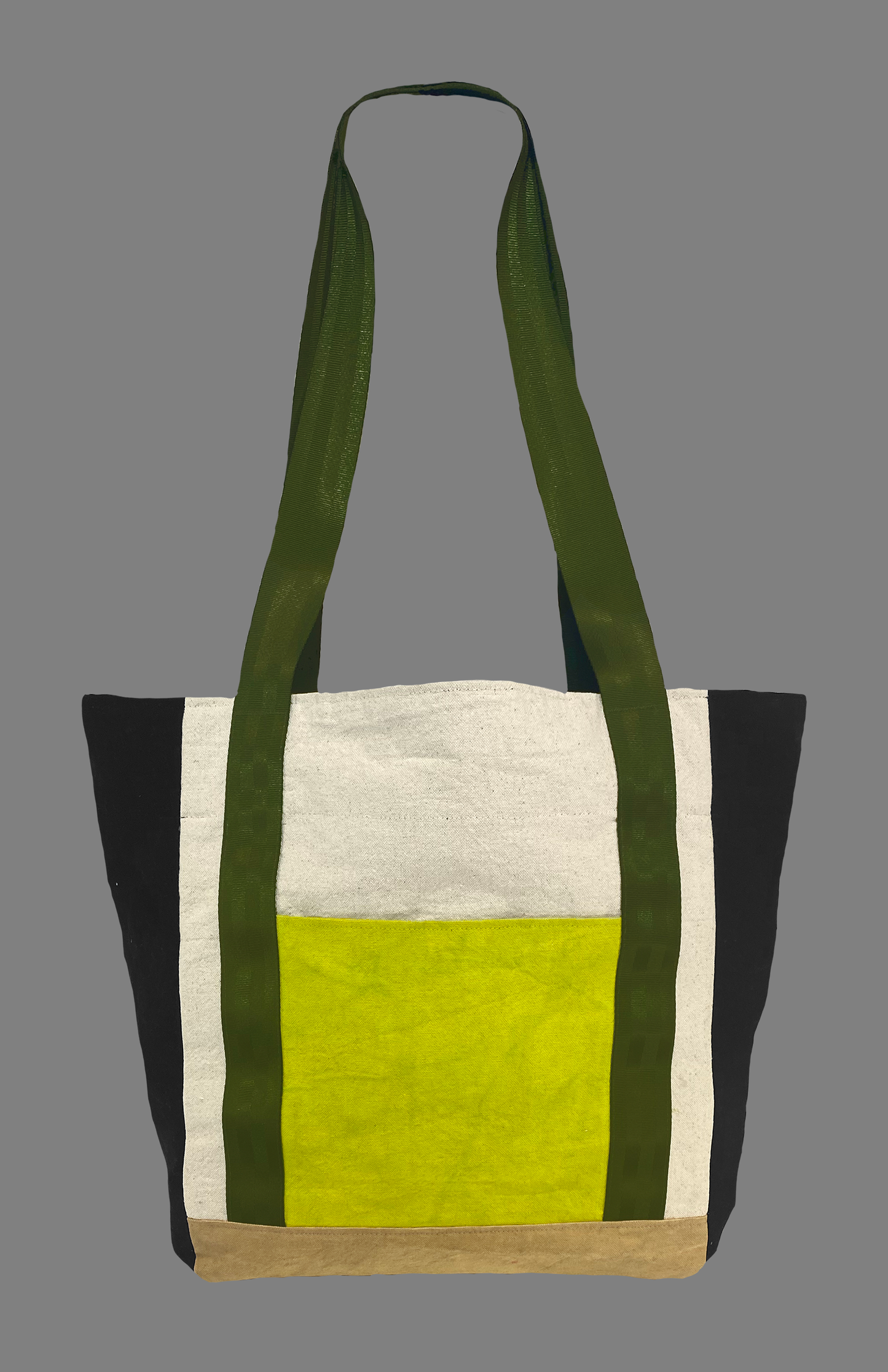 Carry All Bag - Olive Strap - Offwhite/Black/Chartreuse