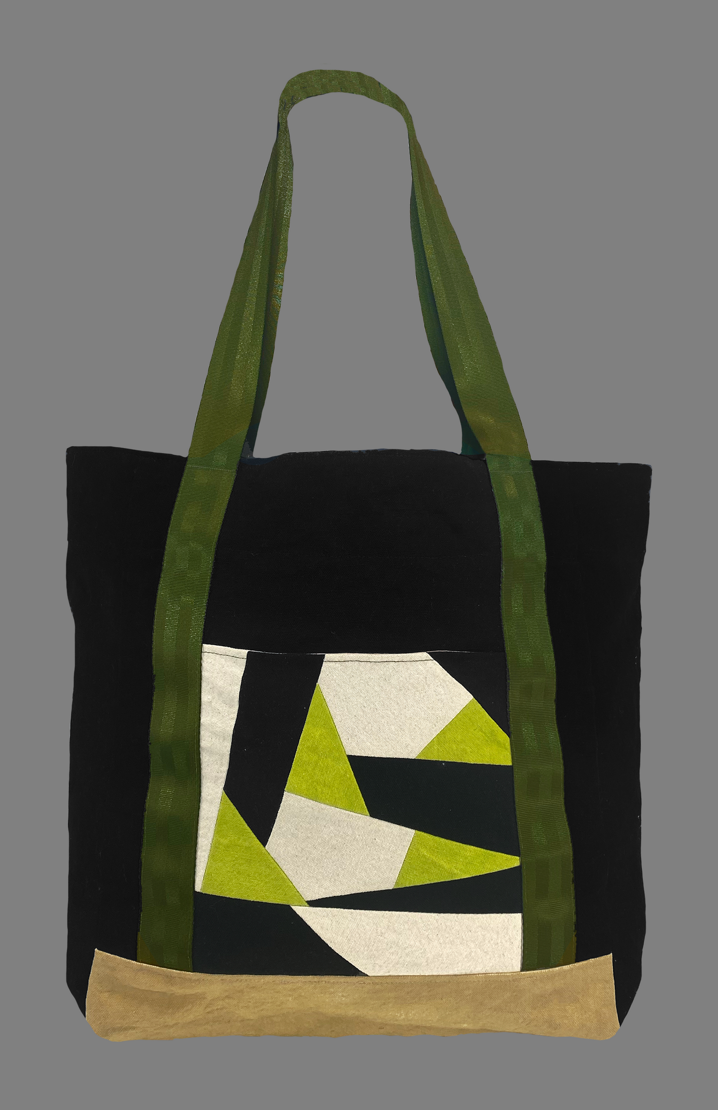 Carry All Bag - Olive Strap - Offwhite/Black/Chartreuse