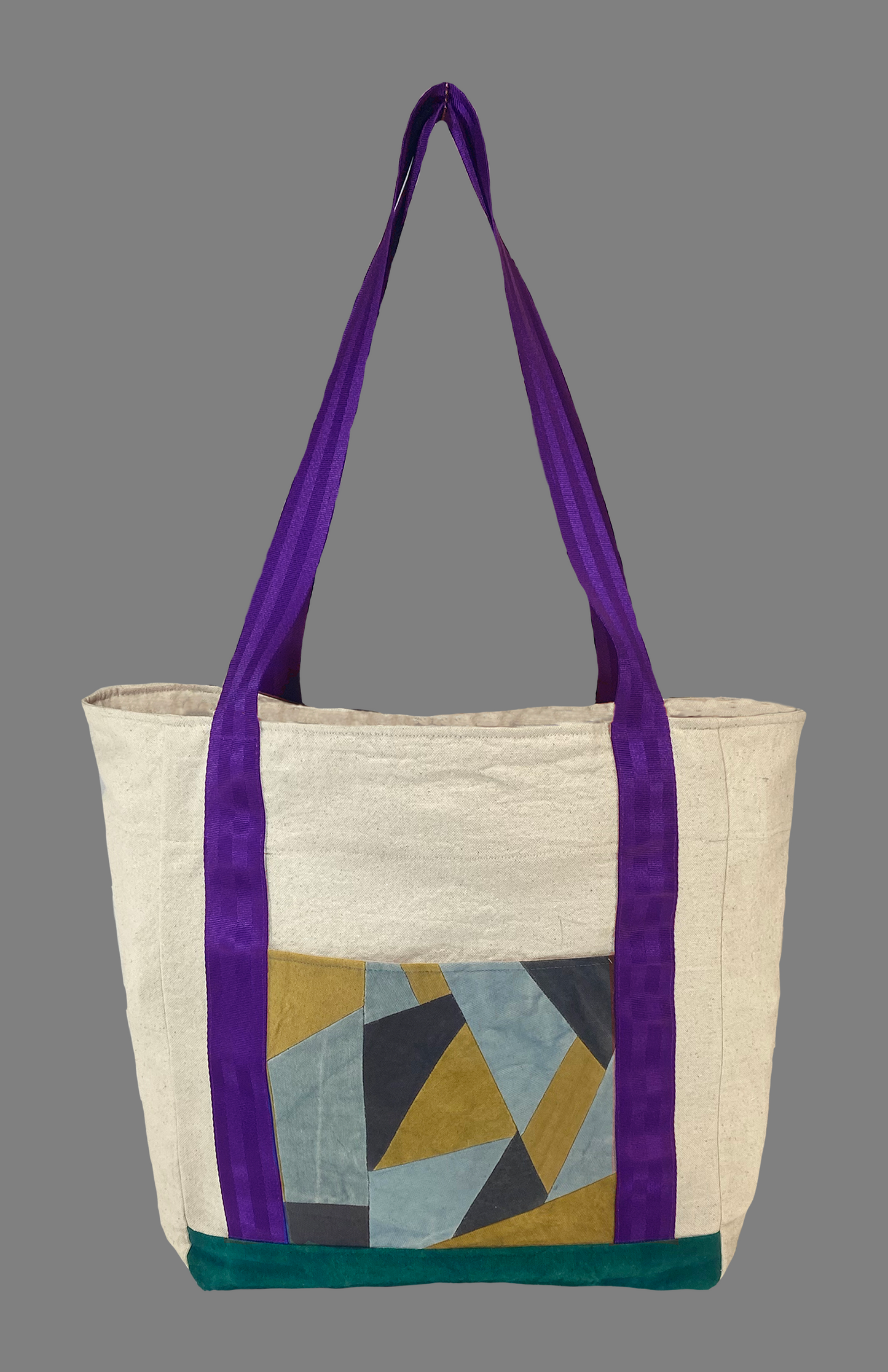 Carry All Bag - Purple Strap - Lightblue/Gold/Darkgrey